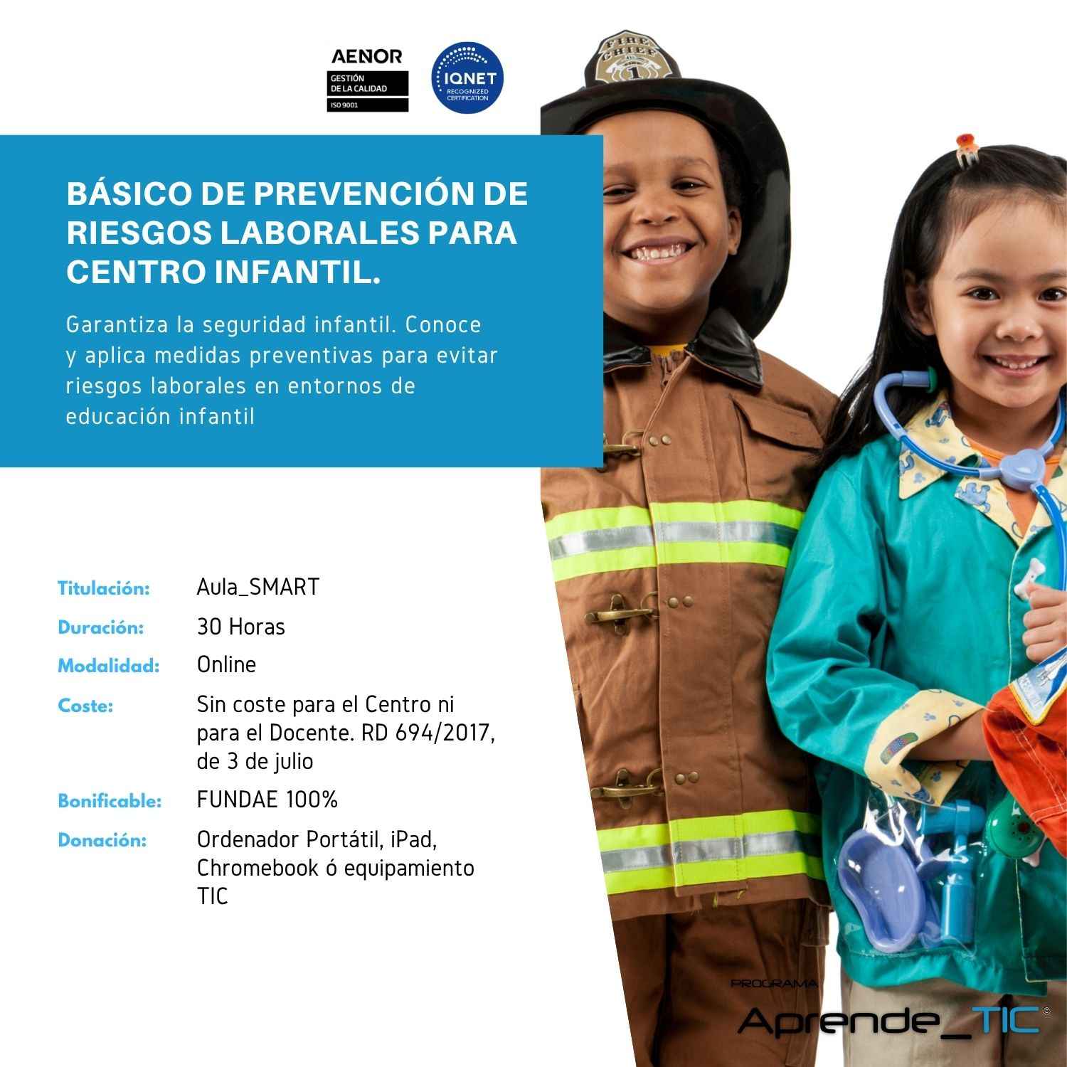 Básico de Prevención de Riesgos Laborales para Centro Infantil.