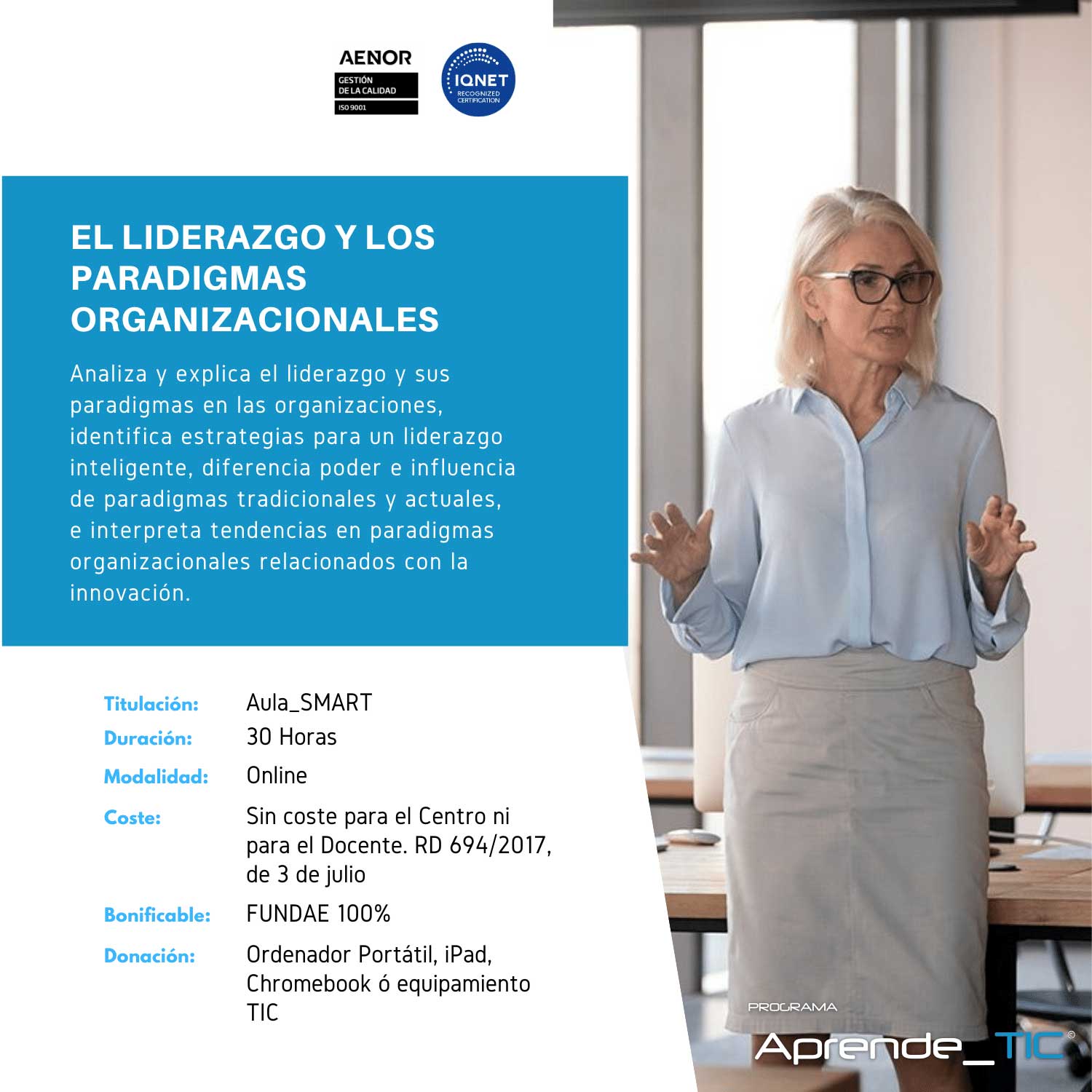 ¡Descubre nuestro curso de Liderazgo y Paradigmas Organizacionales! En solo 30 horas, aprende a liderar con eficacia y a adaptarte a los nuevos paradigmas empresariales. Mejora tus habilidades de liderazgo y transforma tu organización. ¡Inscríbete ahora y lleva tu carrera al siguiente nivel!