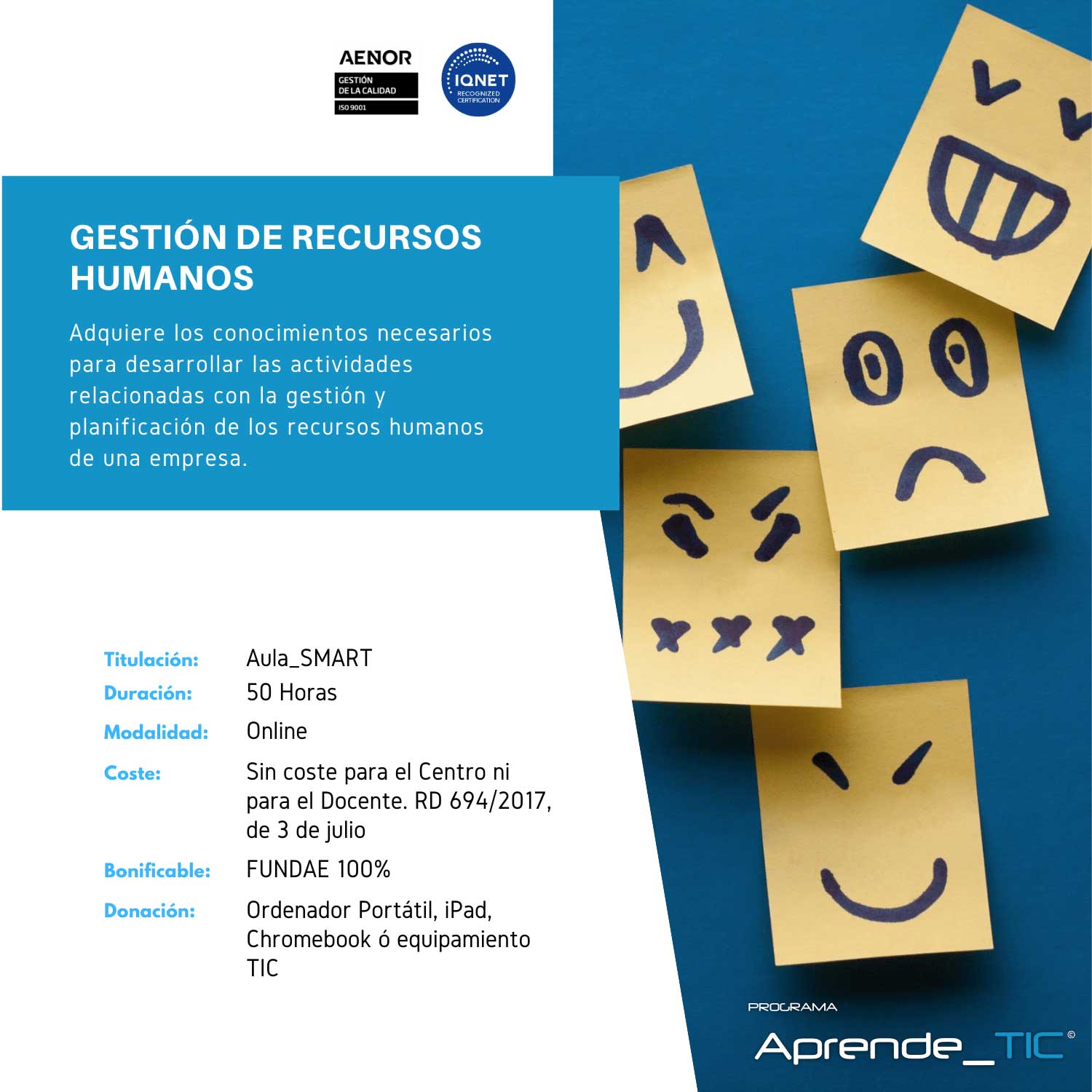 ¡Descubre nuestro curso Gestión de Recursos Humanos! En solo 50 horas, aprende a gestionar el talento y optimizar los recursos humanos de tu empresa. Desarrolla habilidades en selección, formación y políticas retributivas. ¡Inscríbete ahora y transforma tu carrera!