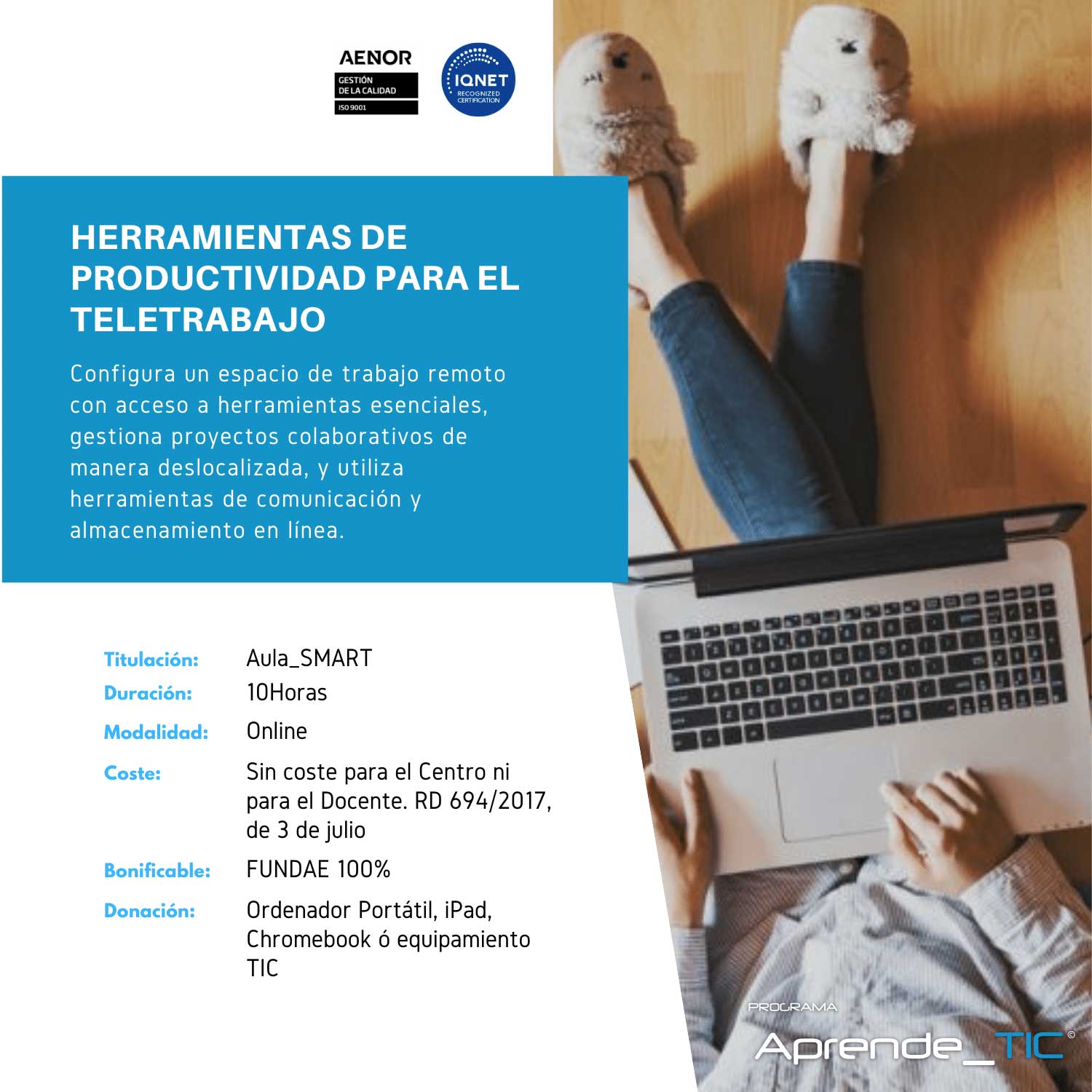 ¡Descubre nuestro curso Herramientas de Productividad para el Trabajo! En solo 10 horas, aprende a utilizar herramientas y técnicas efectivas para optimizar tu tiempo y aumentar tu eficiencia laboral. Mejora tu organización y destaca en tu profesión. ¡Inscríbete ahora y transforma tu productividad!