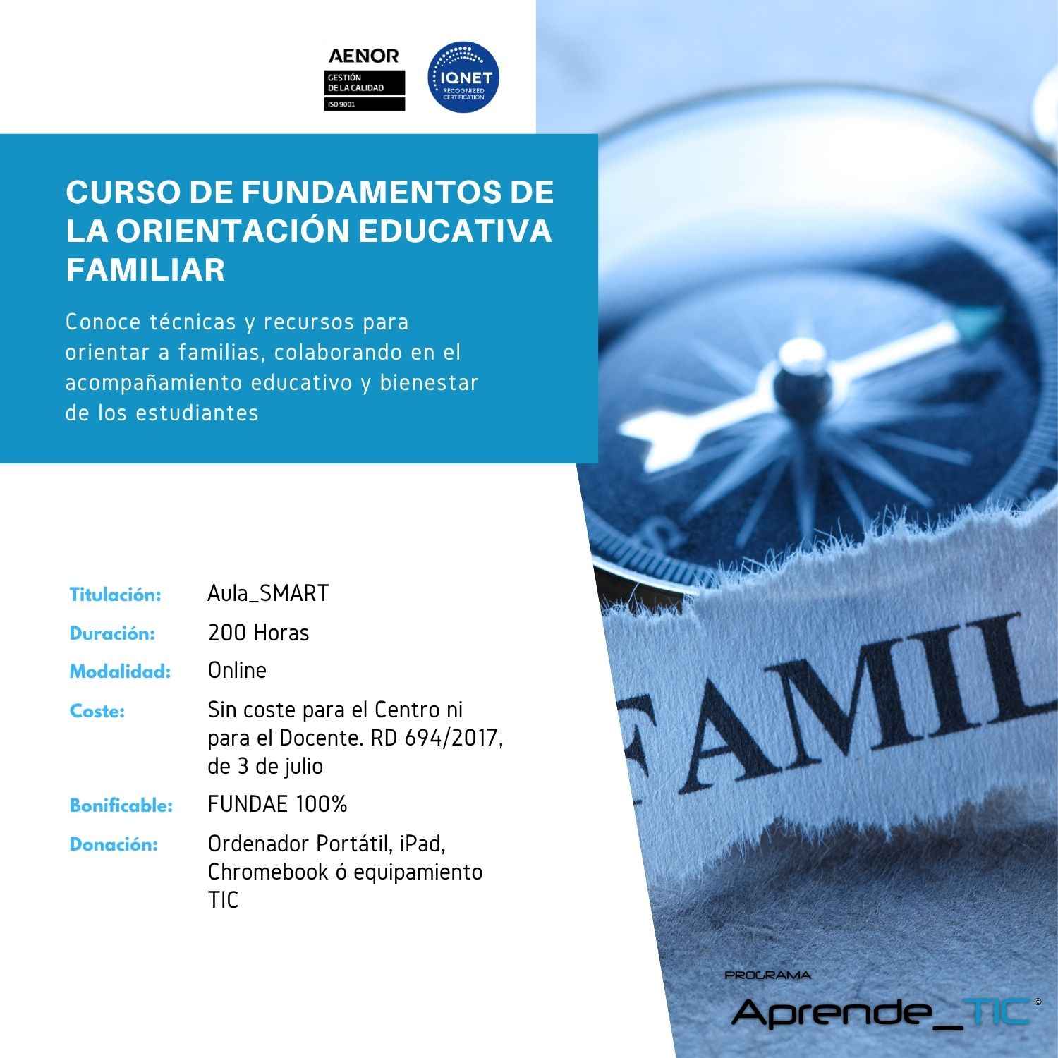 Curso de Fundamentos de la Orientación Educativa Familiar