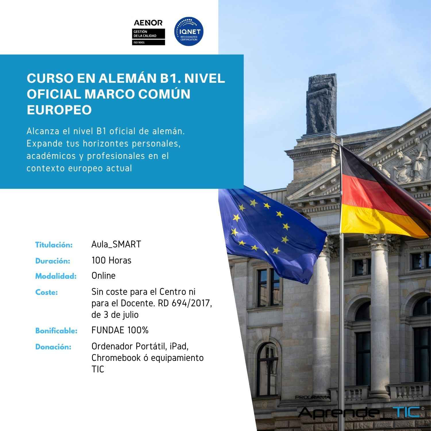 Curso en Alemán B1. Nivel Oficial Marco Común Europeo