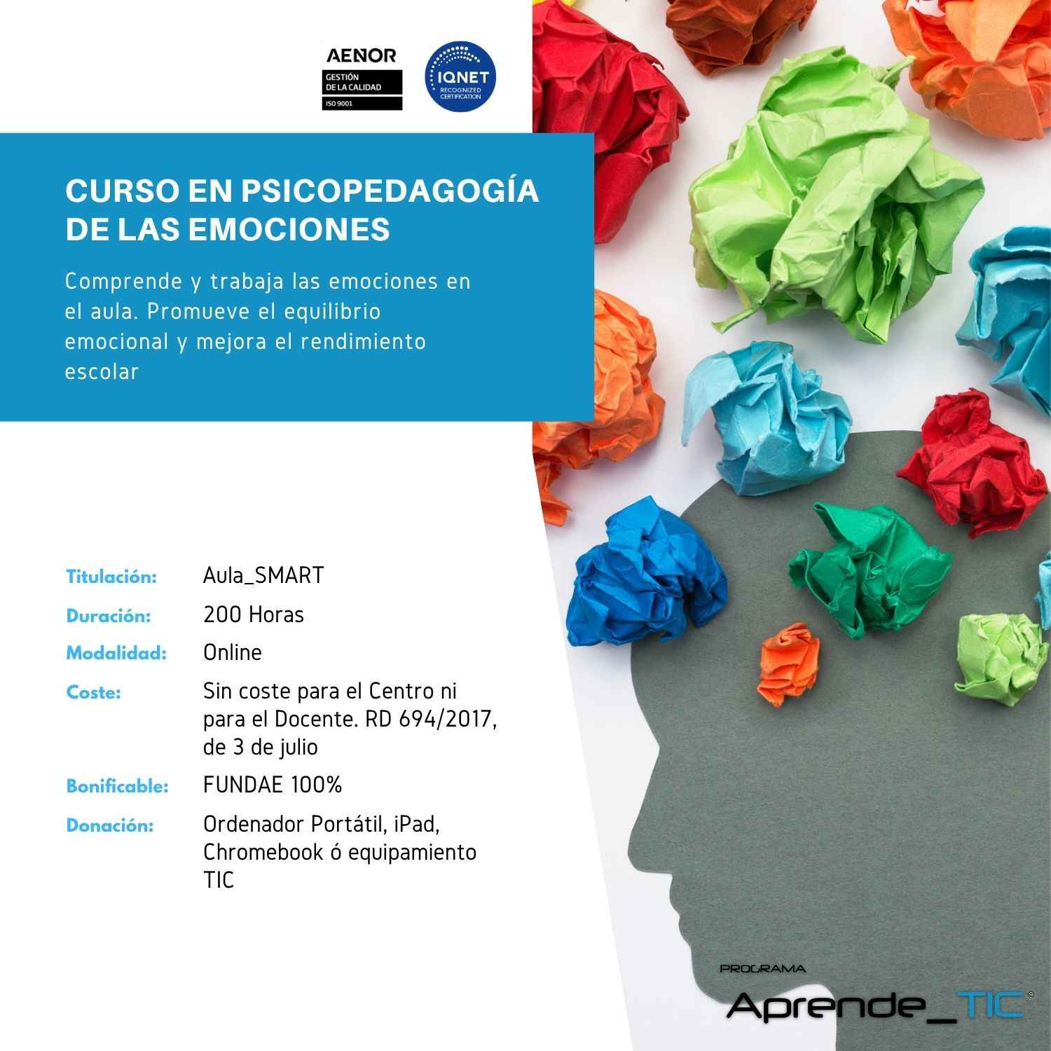 Curso en Psicopedagogía de las Emociones