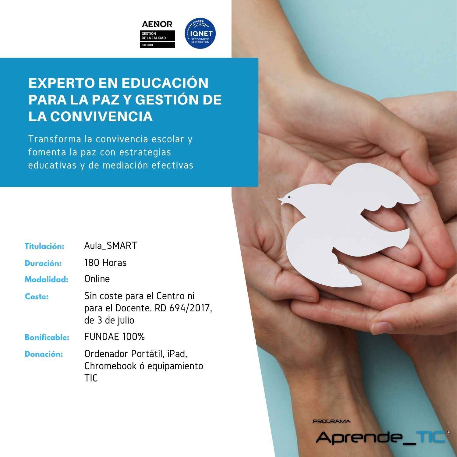 Experto en Educación para la Paz y Gestión de la Convivencia