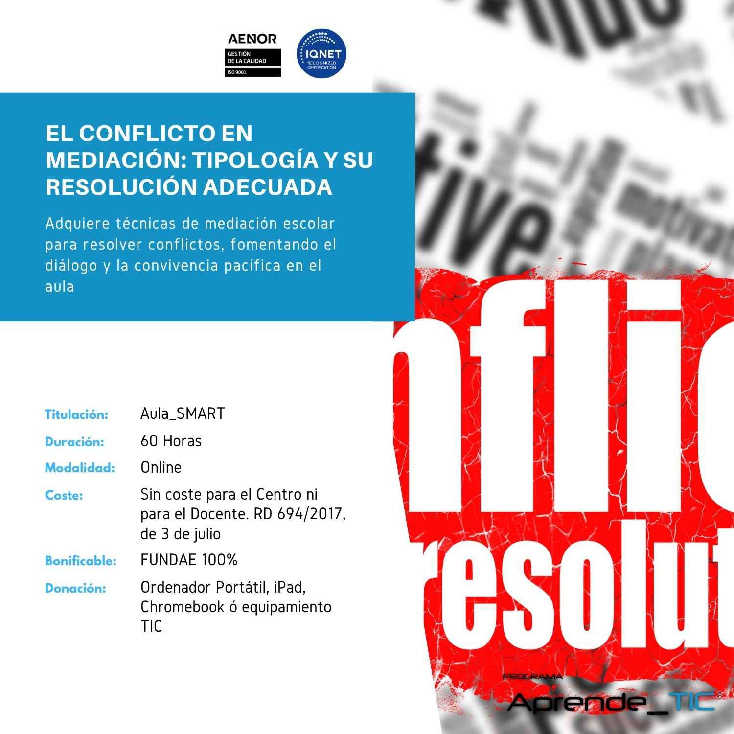 El conflicto en Mediación: tipología y su resolución adecuada