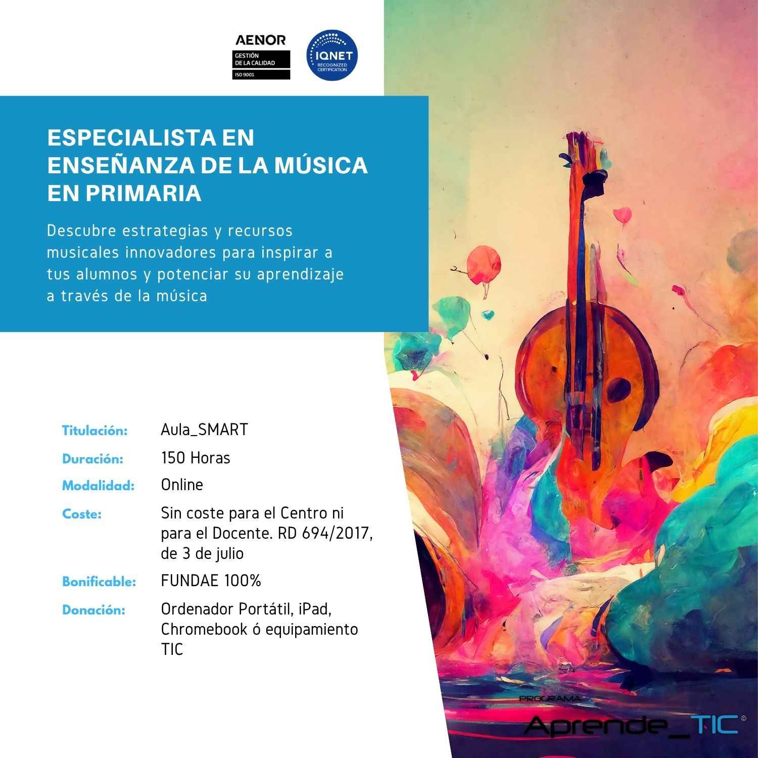 Especialista en Enseñanza de la Música en Primaria