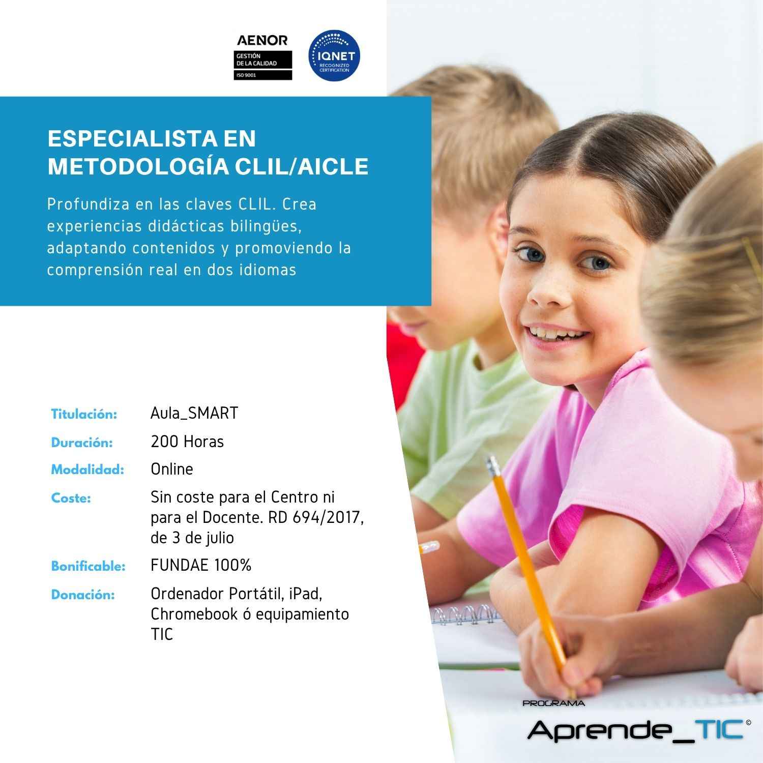 Especialista en Metodología CLIL/AICLE