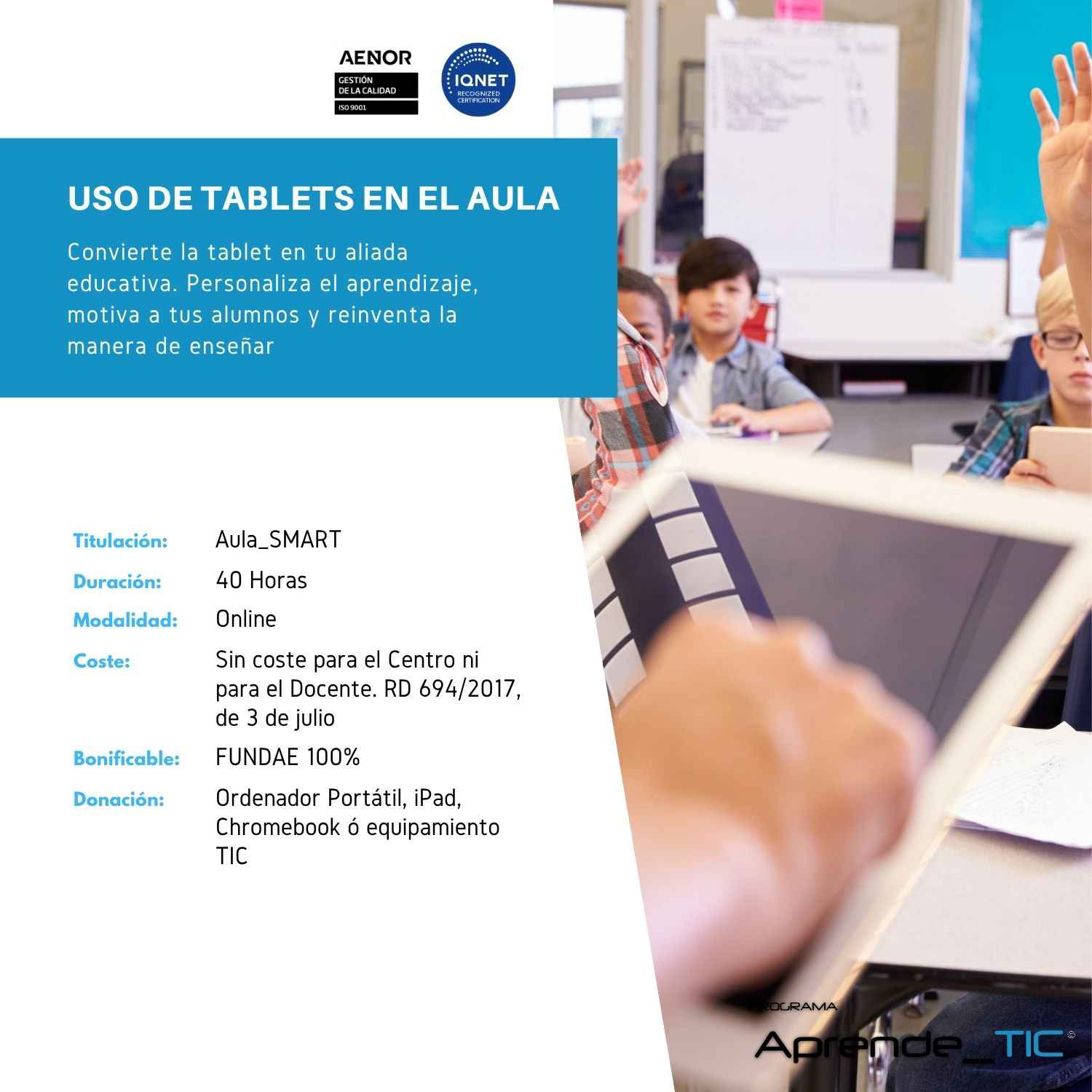 Use of tablets in the classroom