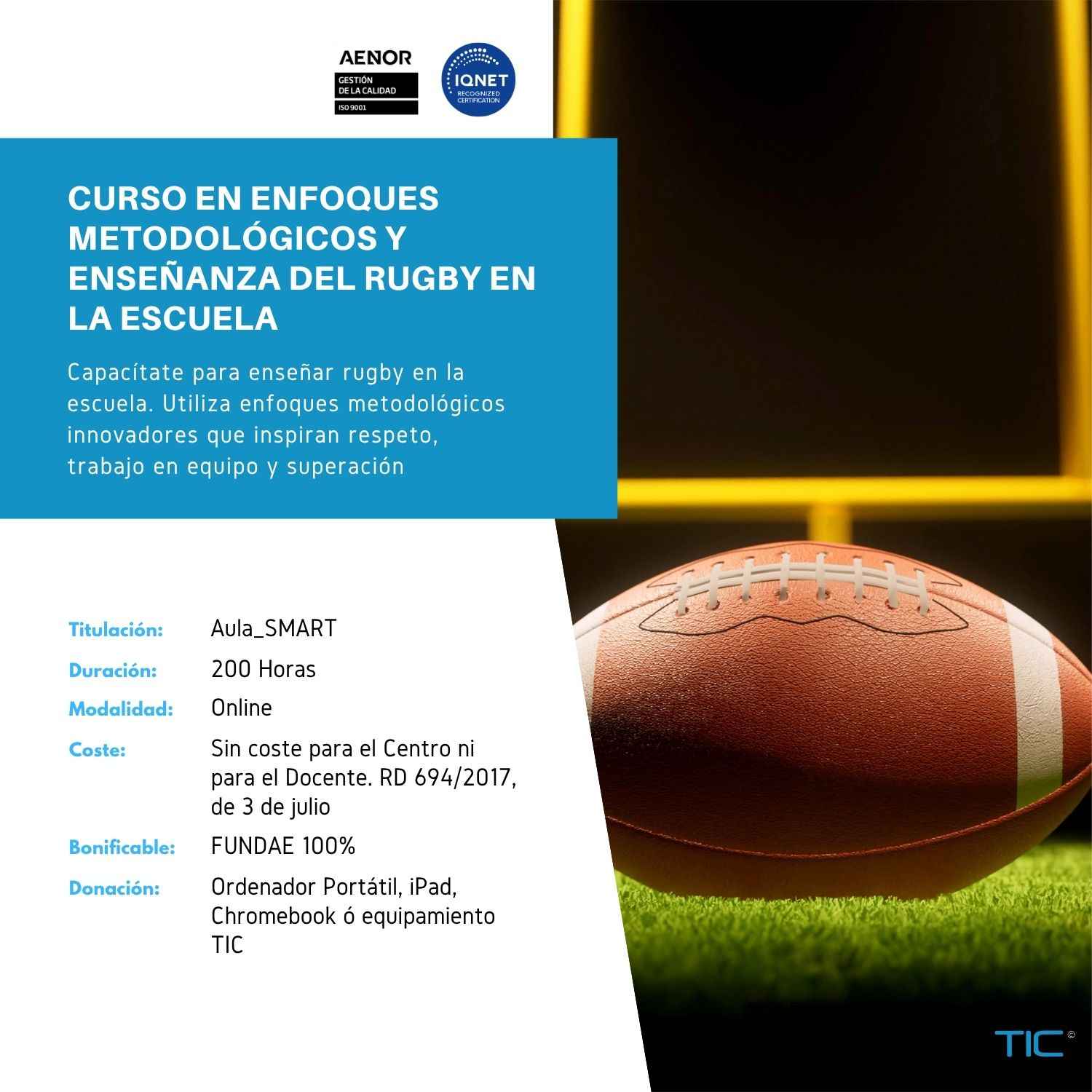 Curso en Enfoques Metodológicos y Enseñanza del Rugby en la Escuela