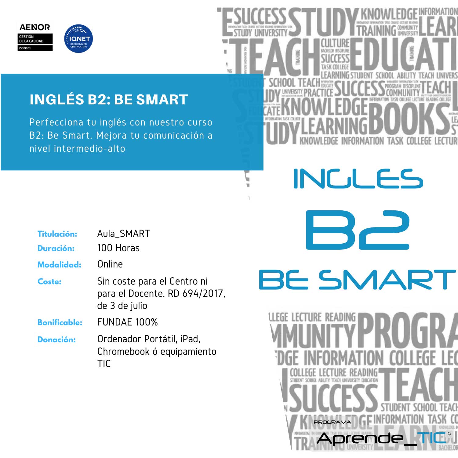 Inglés B2: Be Smart Face/Virtual