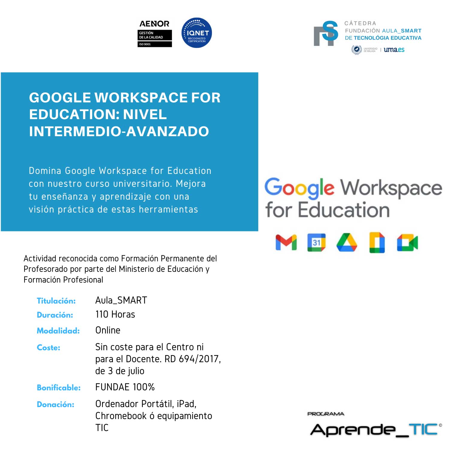 Google Workspace for Education: intermediate-saved level