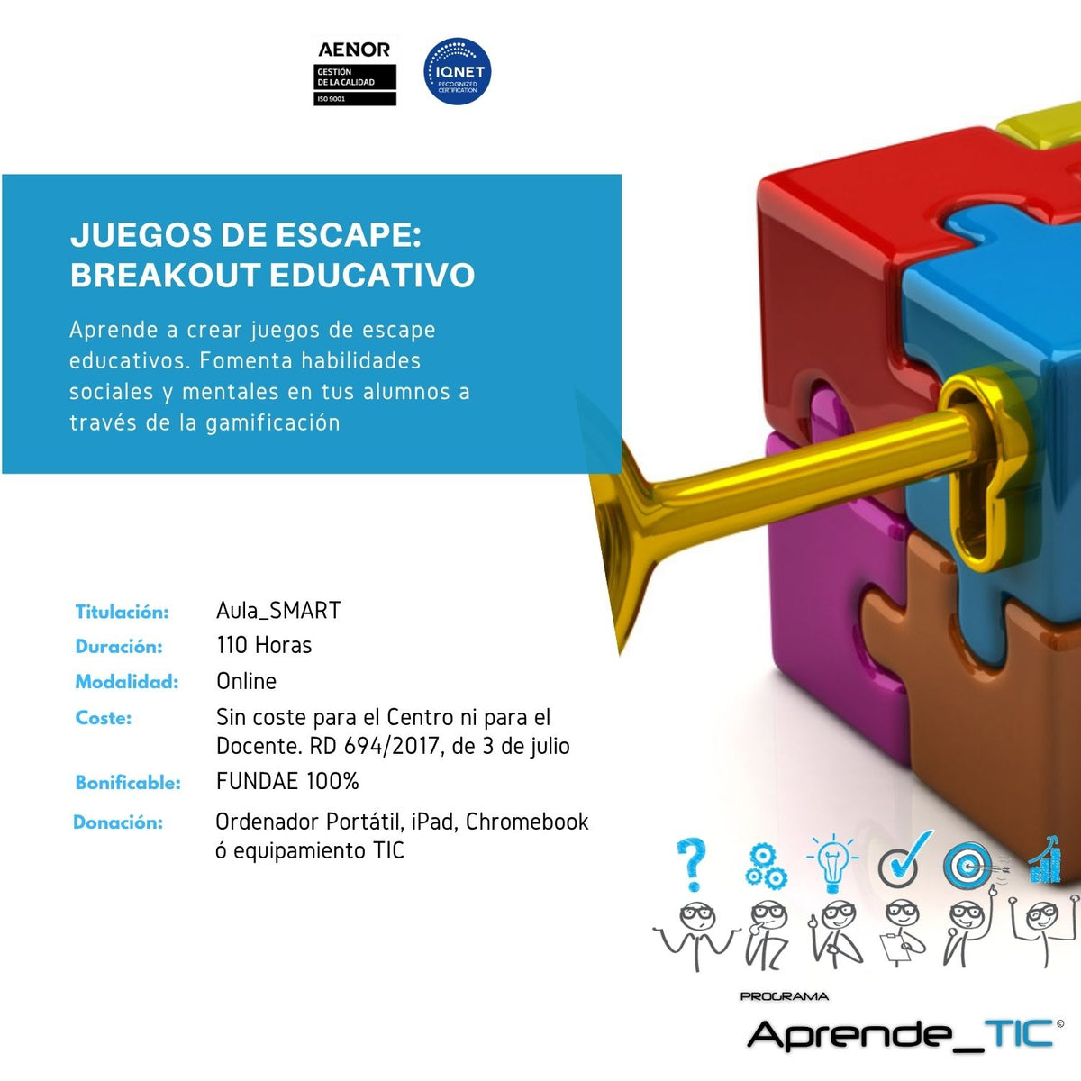 CURSO JUEGOS DE ESCAPE: BREAKOUT EDUCATIVO | Fundación AULA_SMART®