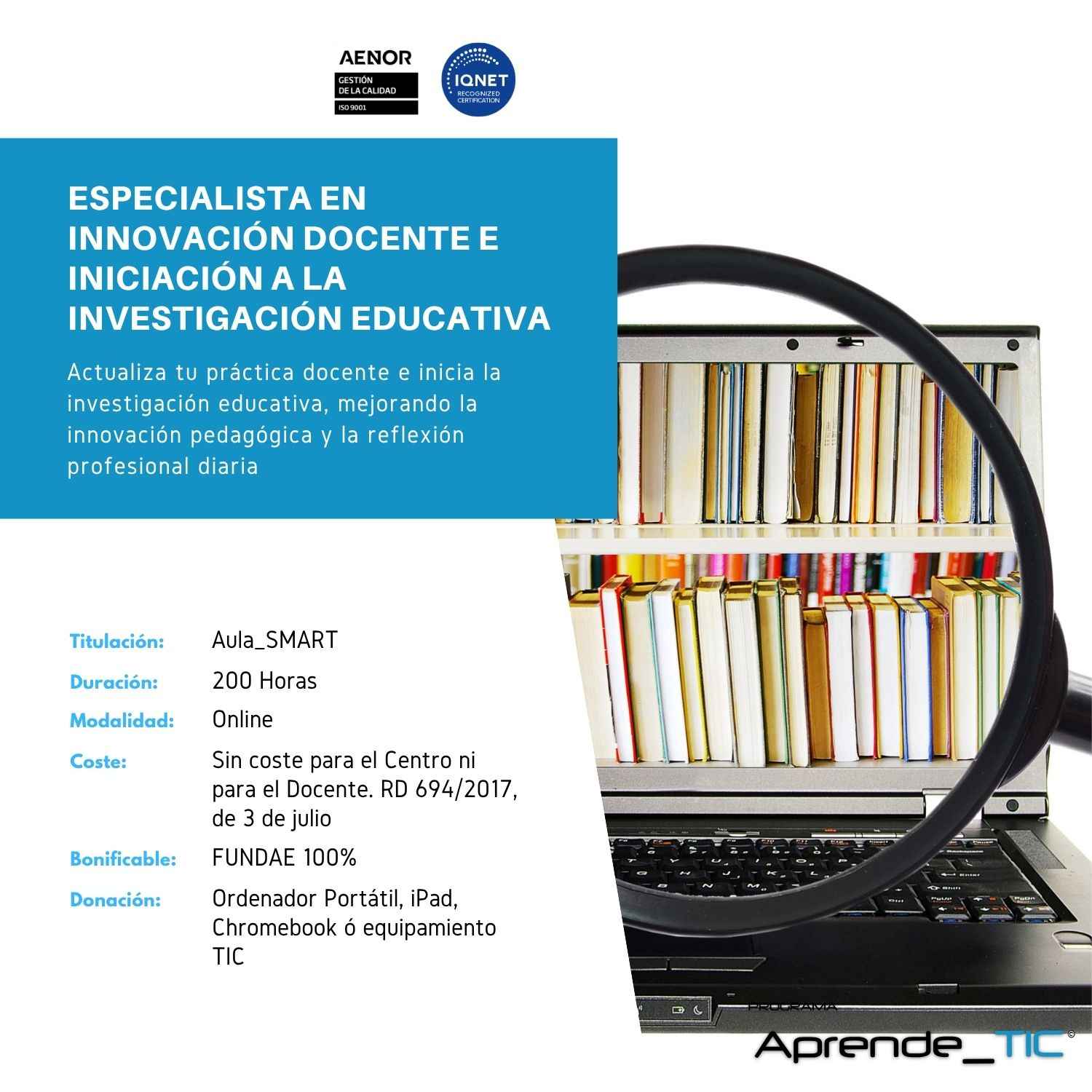 Especialista en Innovación Docente e Iniciación a la Investigación Educativa