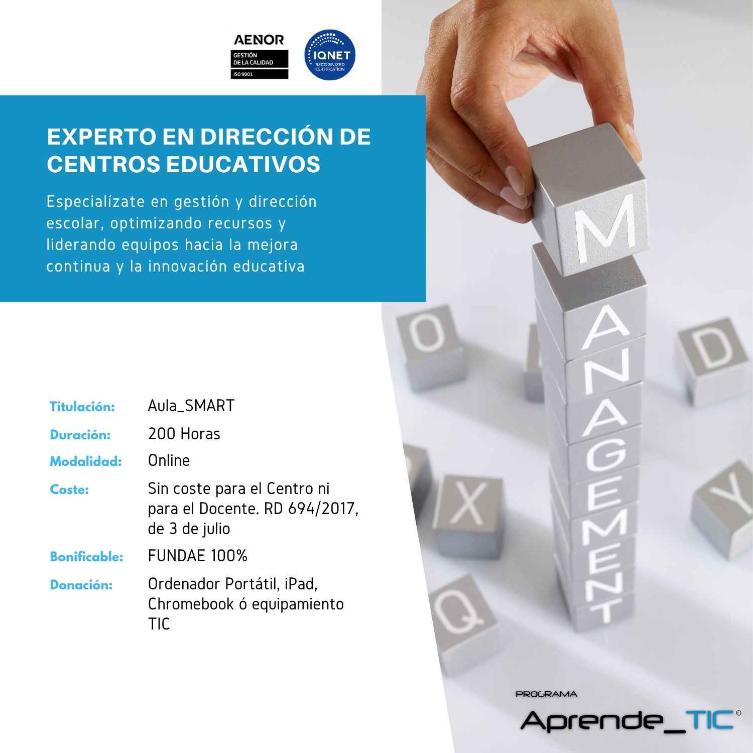 Experto en Dirección de Centros Educativos