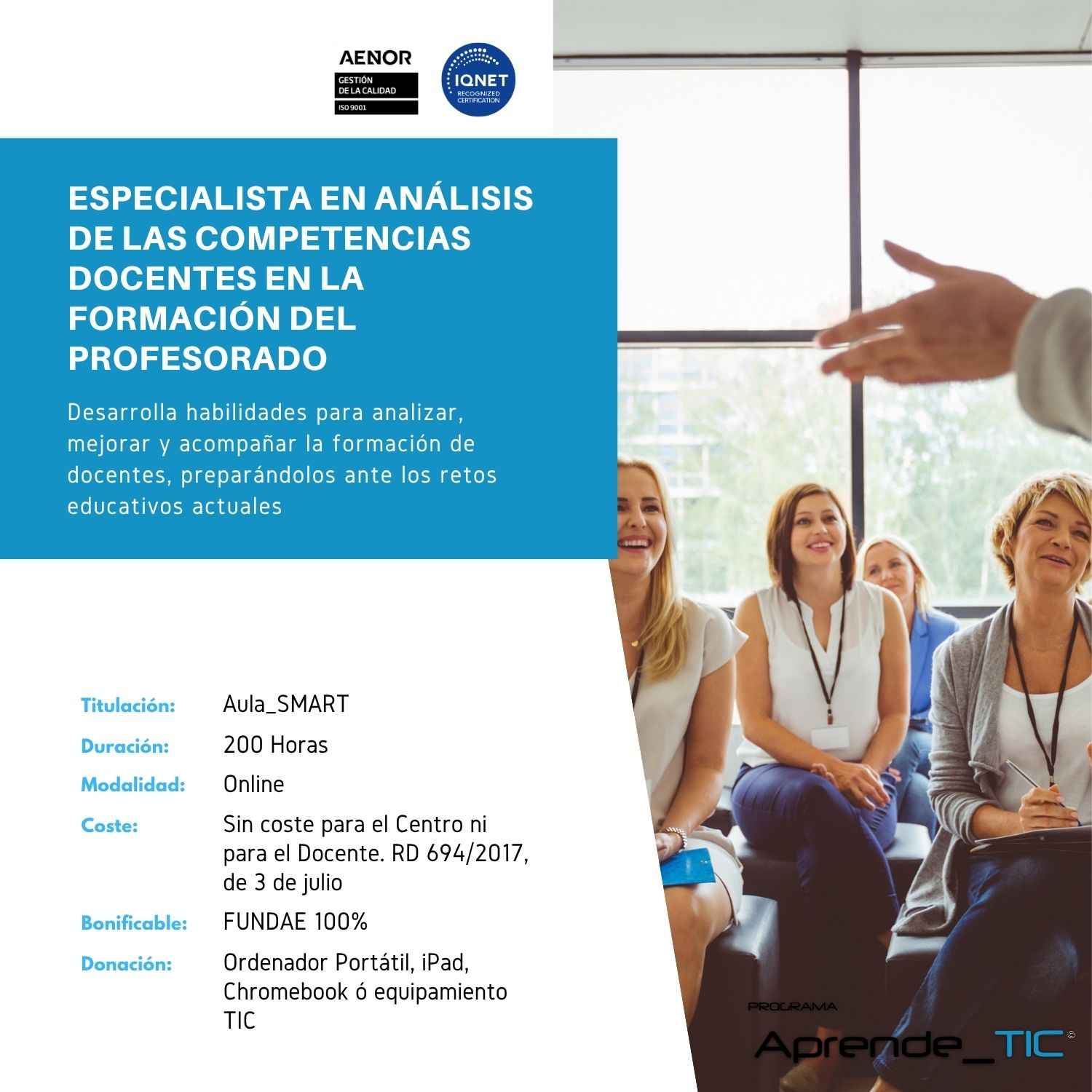 Especialista en Análisis de las Competencias Docentes en la Formación del Profesorado