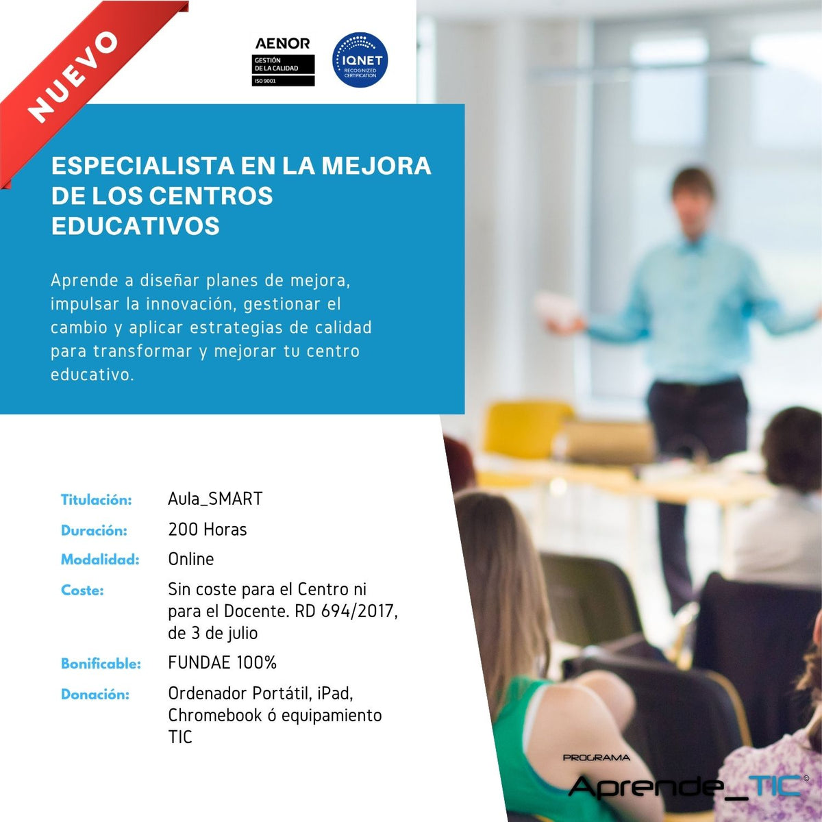 Especialista en la millora dels centres educatius