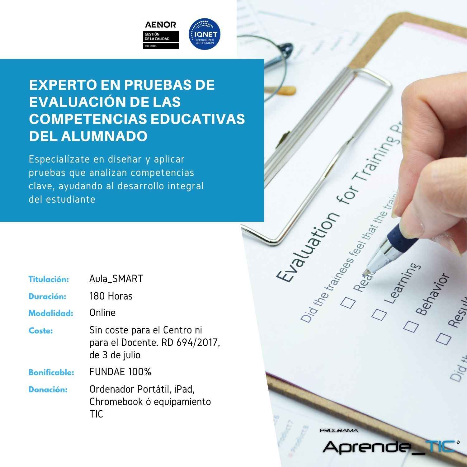 Experto en Pruebas de Evaluación de las Competencias Educativas del Alumnado